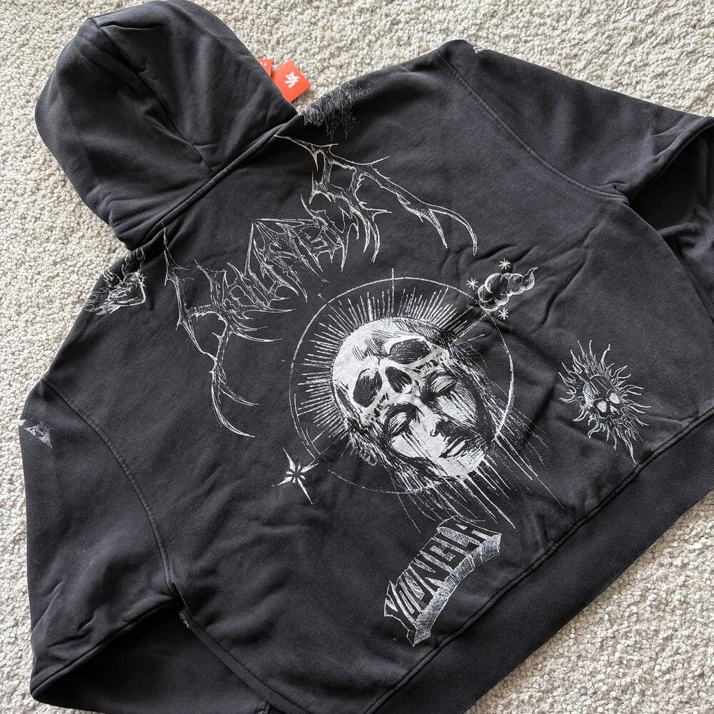 Men's YoungLA (SoldOut) 5061 InkedZipUp Hoodie XL NWT BlackWash